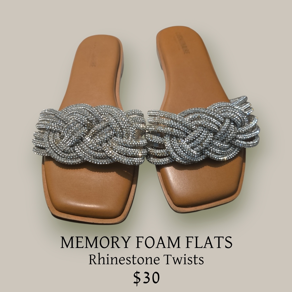 Elegant Silver Rhinestone Slides